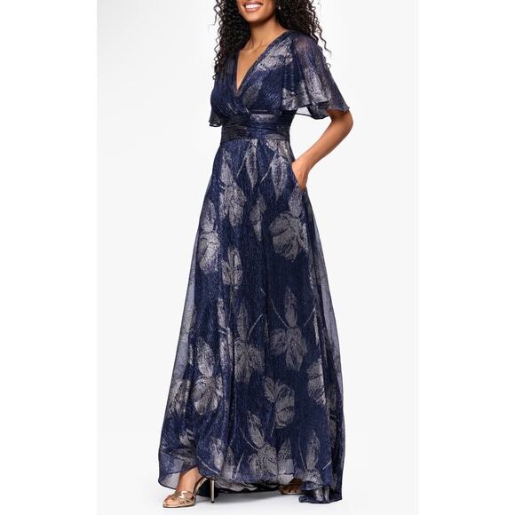 NEW NWT Betsy & Adam A25417 Full Length Chloe Navy size 4 - Picture 2 of 7